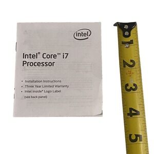 Intel Core i7 Processor Installation Instruction Book